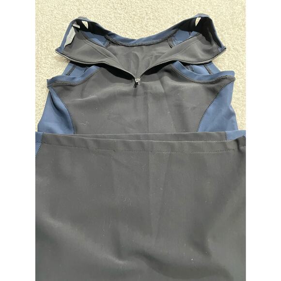 Athleta Women's Size Small Fuse Scuba Colorblock Sporty Dress Black Blue - Picture 3 of 6
